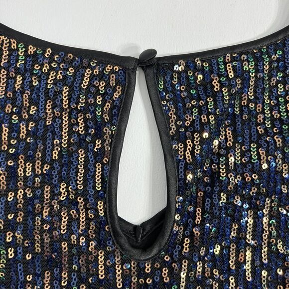 Torrid Sequins Mini Dress Size 10 Black Stretchy Cocktail Party Glam Fit Flare - Picture 5 of 13